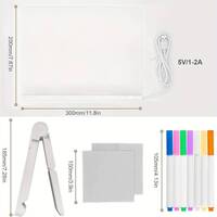 LED Acrylic Dry Erase Board Kit - Light-Up Drawing & Message Board