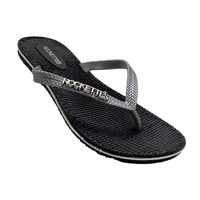 Platinum Weave Thongs | Black & Silver | Womens Woven Sandals Built for Aussie Summers | Rockos