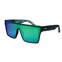 Rocko's Polarised Sunglasses What You Need C11 Matte Black / Blue Green Revo Lens