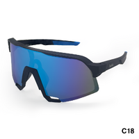 Rocko's UV400 Sunglasses Sumatra C18 Matte Black / Light Blue Revo