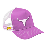 Rockos Outback Caps - Longhorn Bull Pink Trucker Cap