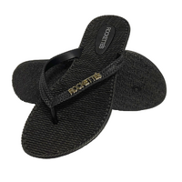 Platinum Weave Thongs | Black | Womens Classic Woven Sandals for Everyday Aussie Wear | Rockos